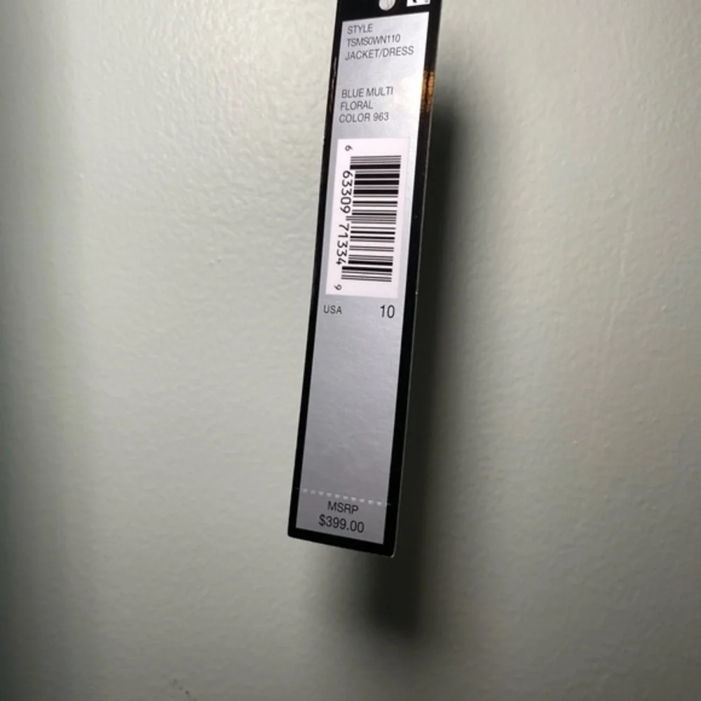 TAHARI ASL Jacquard Silver Blue Sleeveless Dress and Blazer Jacket-Size 10 NWT‎ - Picture 6 of 11